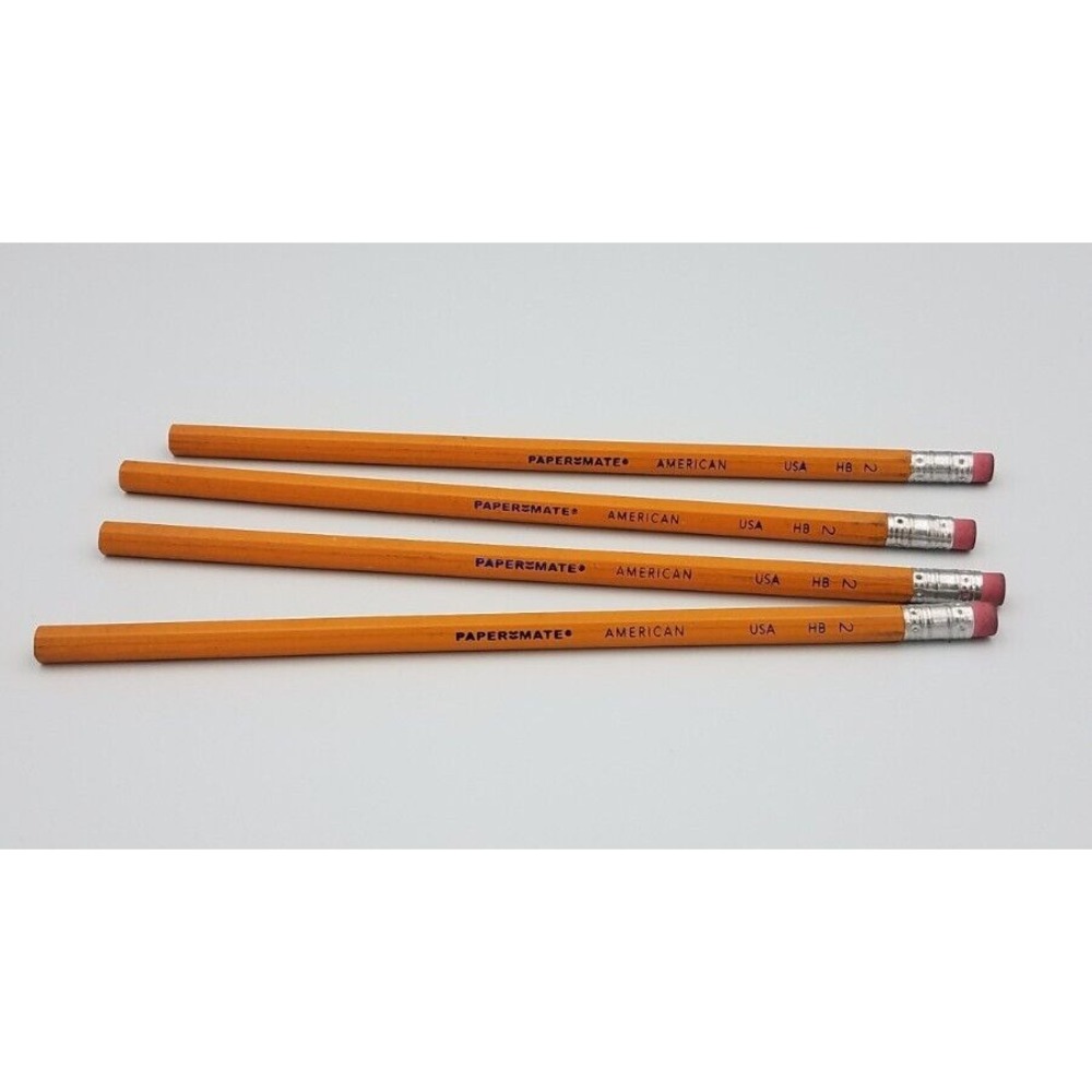 Lot of 4 Paper Mate American Wood Pencils HB‎ #2 USA Made NOS